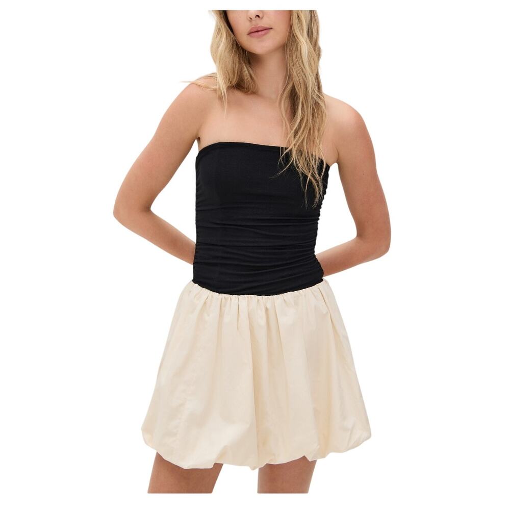 Moon River Strapless Multicolor Bubble Midi Dress Size S